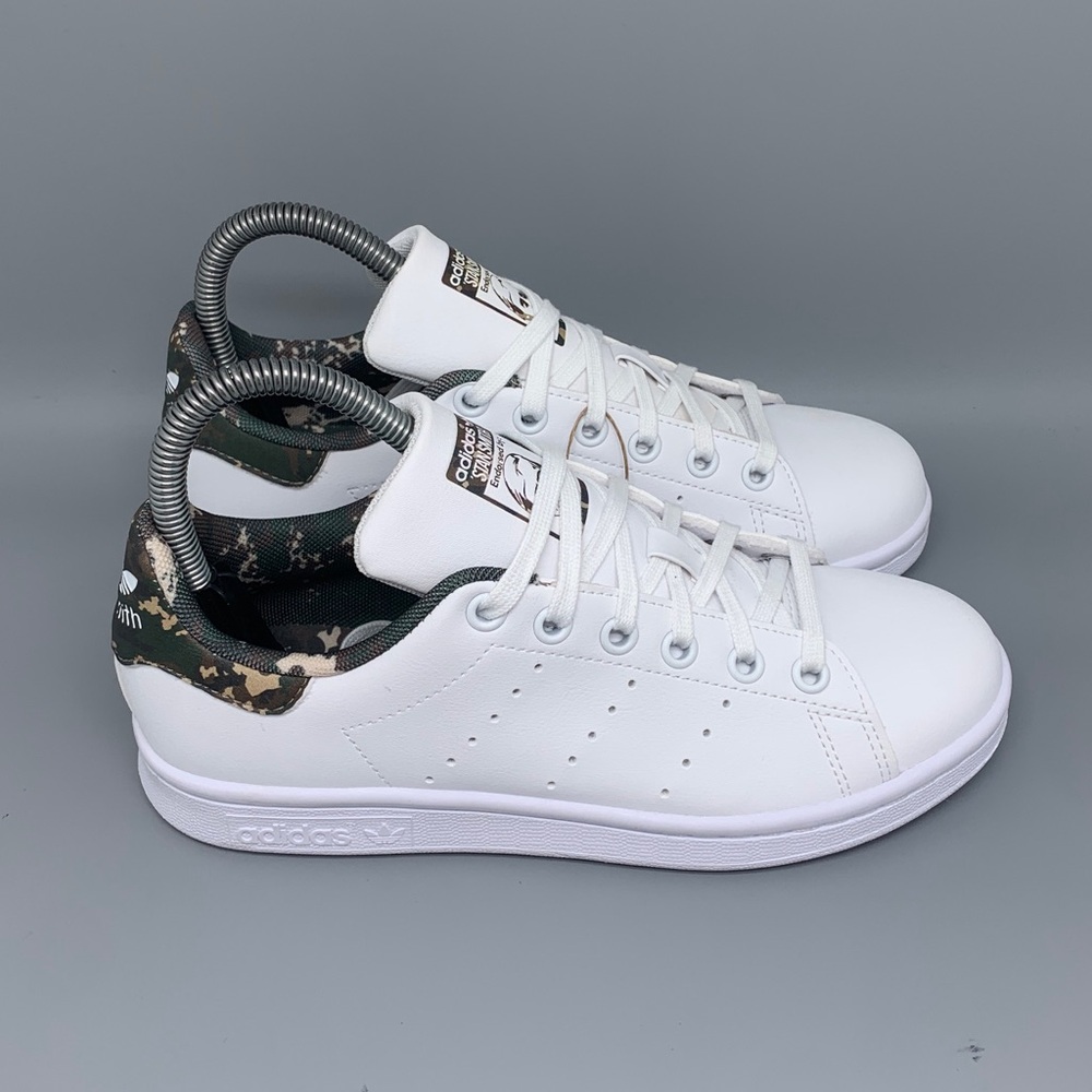 Adidas Stan Smith J ID7219 White Camo Shoes Youth Sz‎ 4 EU 36